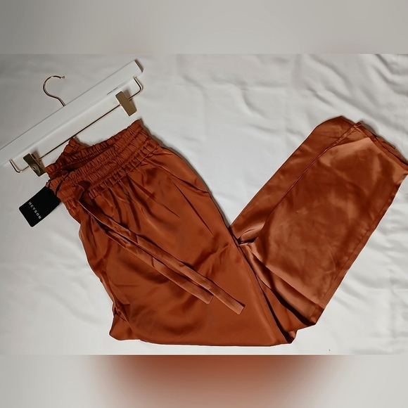 Heyson Burnt Orange Jogger Sweatpants with Elastic Waistband and Ankle Cuffs - Picture 2 of 6